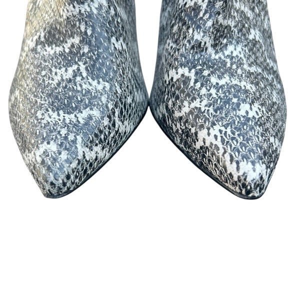 Trina Turk Snake Skin Suede Ankle Boots 9.5 Black Mob Wife Stiletto - Picture 6 of 12